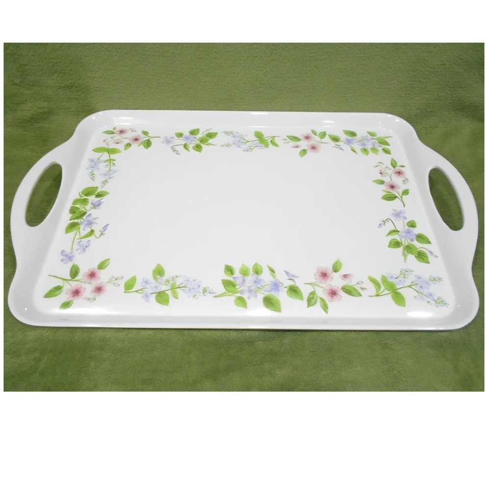 Corelle Coordinates "Array" Melamine Floral Tray, English Breakfast Platter 19"